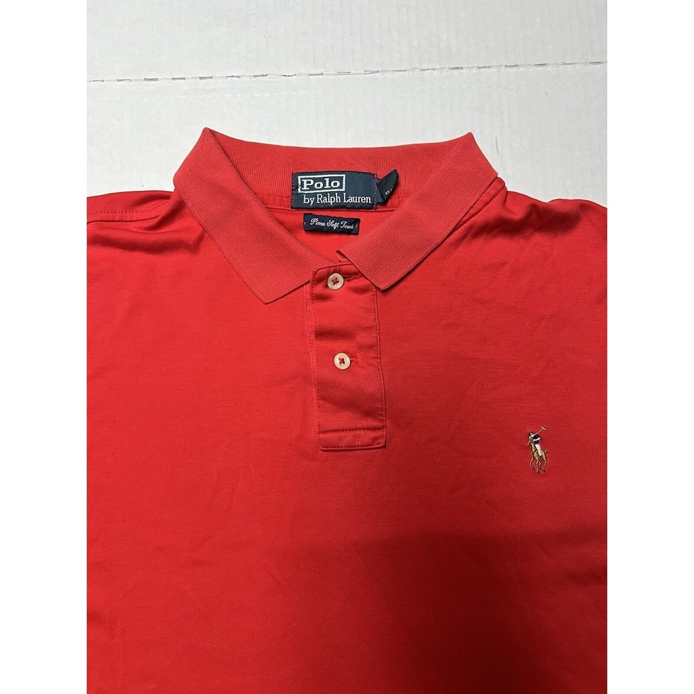 Vintage Polo Ralph Lauren Shirt Men's Large‎ Flesh Pony Golf Casual Preppy Red - Picture 4 of 10
